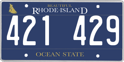 RI license plate 421429