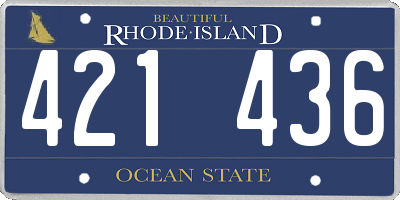 RI license plate 421436