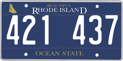 RI license plate 421437