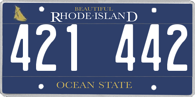 RI license plate 421442
