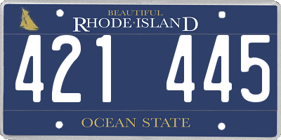 RI license plate 421445