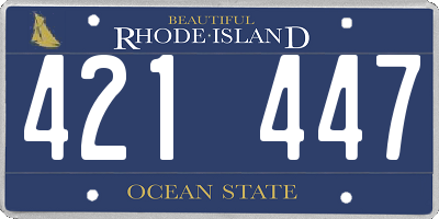 RI license plate 421447
