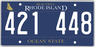 RI license plate 421448