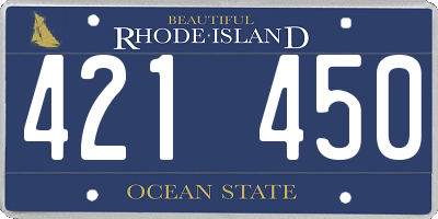 RI license plate 421450