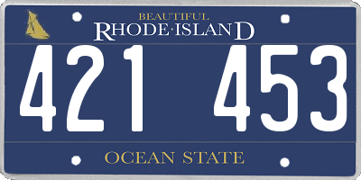 RI license plate 421453