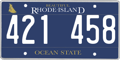 RI license plate 421458