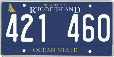 RI license plate 421460
