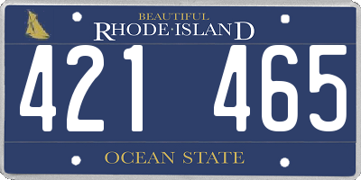 RI license plate 421465