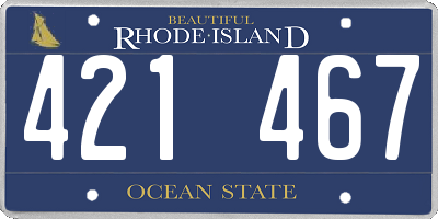 RI license plate 421467