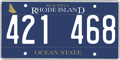 RI license plate 421468