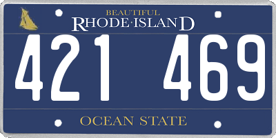 RI license plate 421469