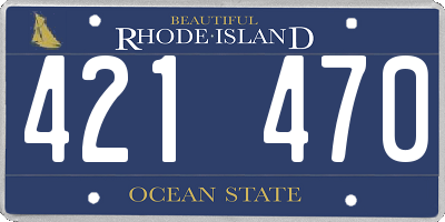 RI license plate 421470