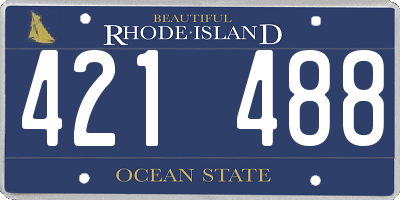RI license plate 421488