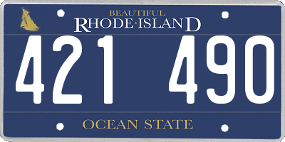 RI license plate 421490