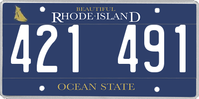RI license plate 421491