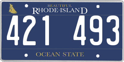 RI license plate 421493