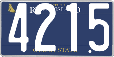 RI license plate 4215