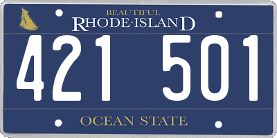RI license plate 421501