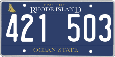 RI license plate 421503