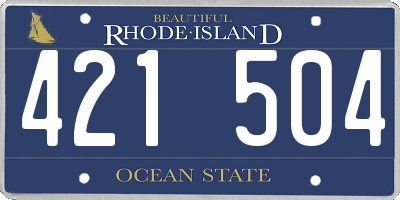 RI license plate 421504