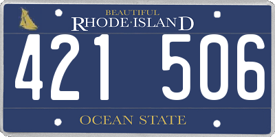 RI license plate 421506
