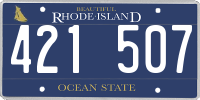 RI license plate 421507