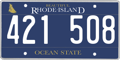 RI license plate 421508