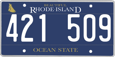 RI license plate 421509