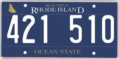 RI license plate 421510