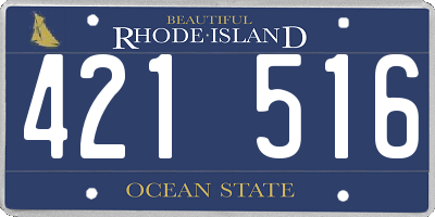 RI license plate 421516