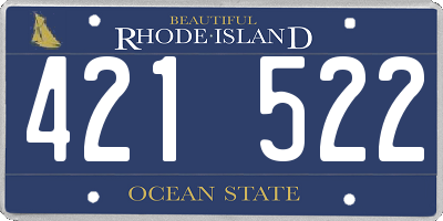 RI license plate 421522