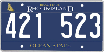 RI license plate 421523