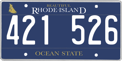 RI license plate 421526