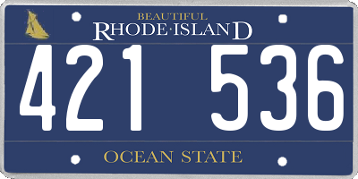 RI license plate 421536