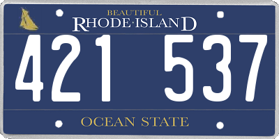 RI license plate 421537
