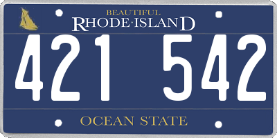 RI license plate 421542