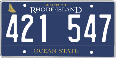 RI license plate 421547