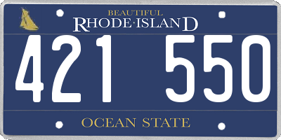 RI license plate 421550