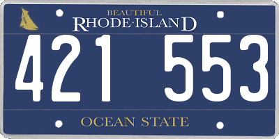 RI license plate 421553