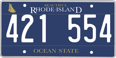 RI license plate 421554