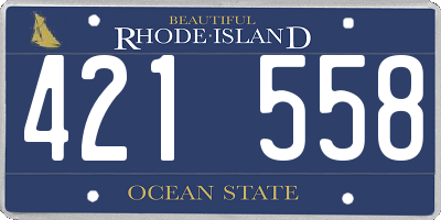 RI license plate 421558