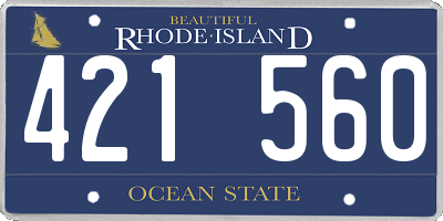 RI license plate 421560