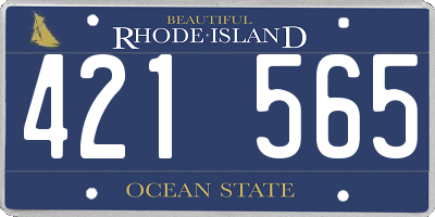 RI license plate 421565