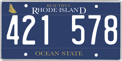 RI license plate 421578