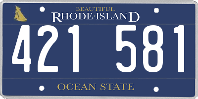 RI license plate 421581