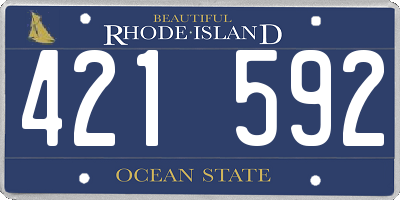 RI license plate 421592
