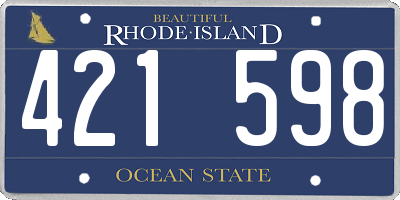RI license plate 421598