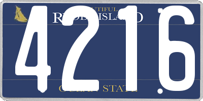 RI license plate 4216