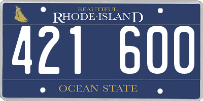 RI license plate 421600