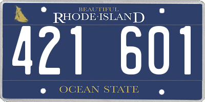 RI license plate 421601